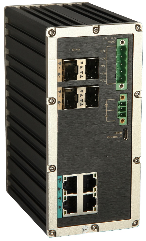 Amber600系列卡轨式8口管理型PoE工业以太网交换机